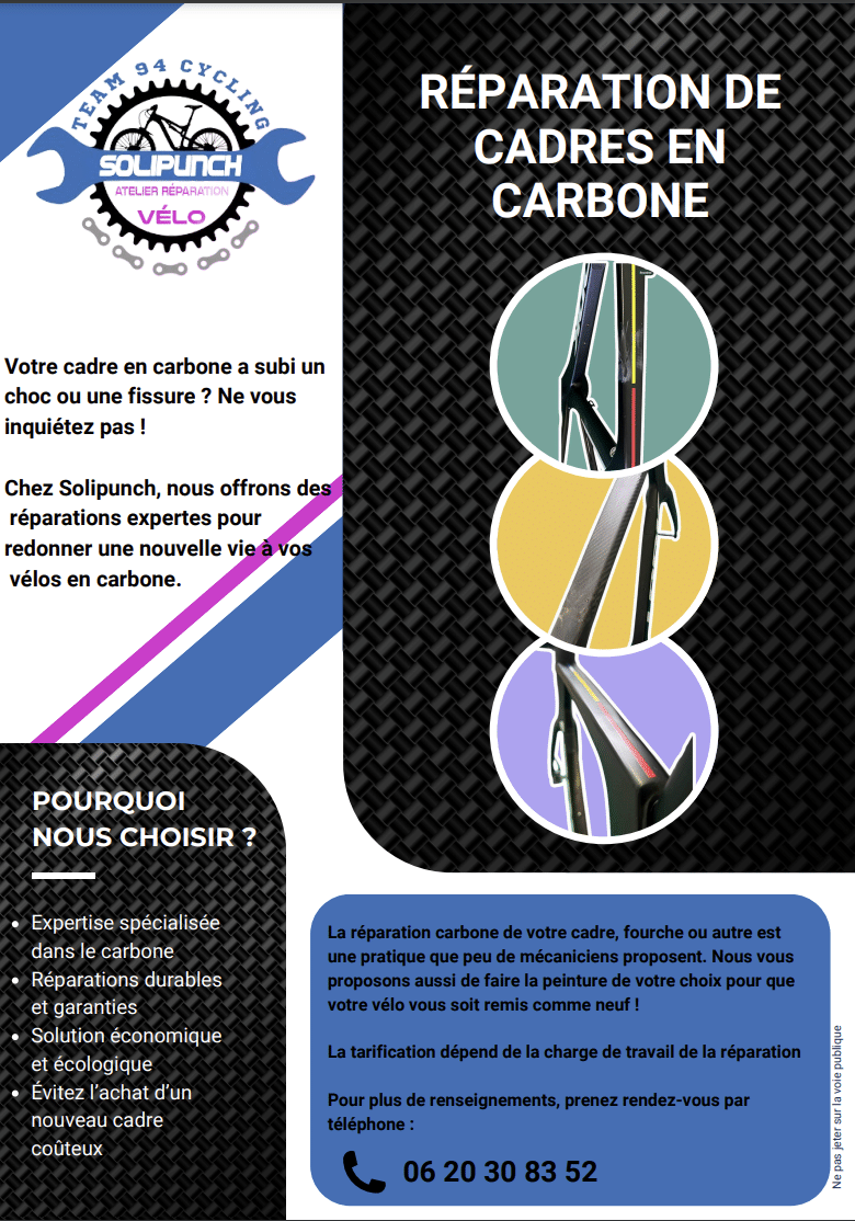 Réparation de cadres carbone et peinture vélo sur mesure : Redonnez vie à votre vélo avec l’Atelier Solipunch