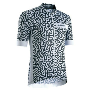MAILLOT GIST HOMME PAINT MANCHES COURTES ZIP TOTAL NOIR/BLANC
